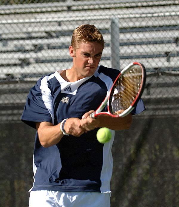 Freshman Brett Helgeson and the Irish will play four home matches in the next five days and then only three the remainder of the season.
