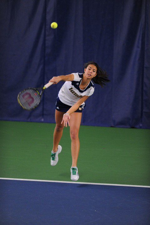 Britney Sanders looks to improve on her 13-3 dual record as the Irish tangle with Michigan on Wednesday.
