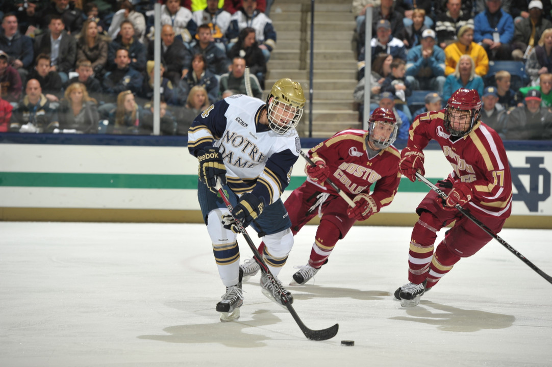 Riley Sheahan scored his ninth goal of the season in the 5-1 loss to Ferris State.