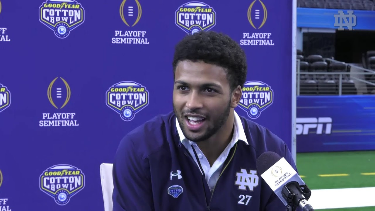 @NDFootball | Julian Love Cotton Bowl Media Day (12.27.18)