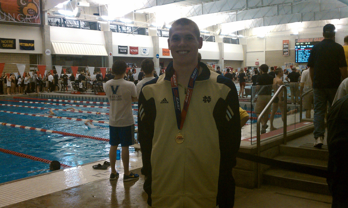 Freshman Frank Dyer smashed the BIG EAST and school record in the 500 free Thursday at Wright Natatorium.