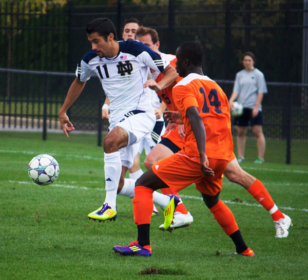 Senior midfielder Adam Mena tallied both Irish goals.