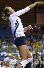 Junior Adrianna Stasiuk is looking to become the fourth Academic All-American in Irish volleyball history