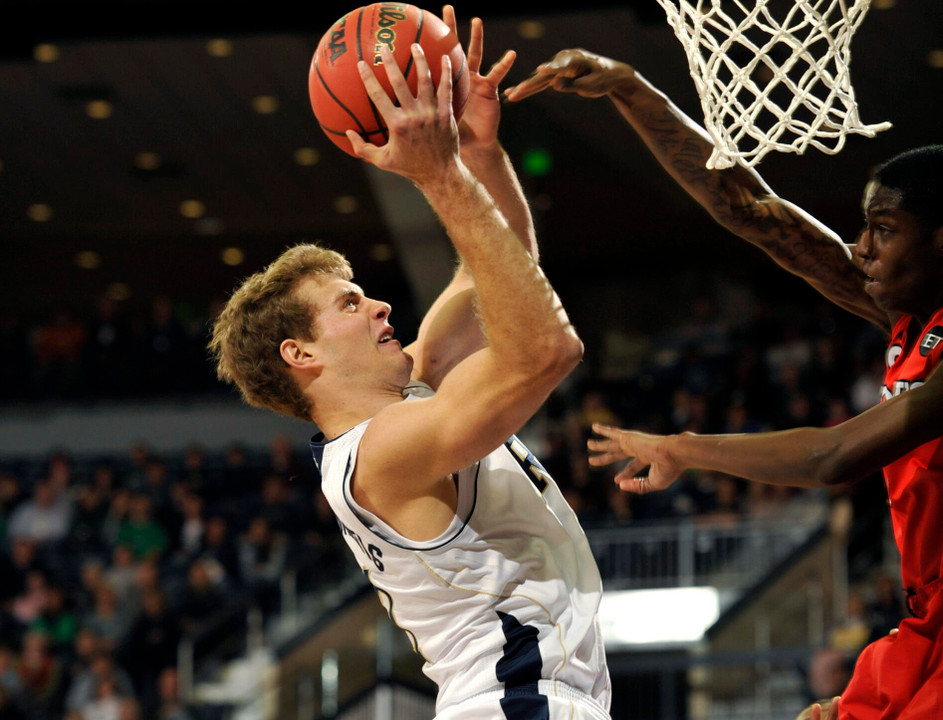 Tim Abromaitis drives the lane over a St. John's defender Saturday night.