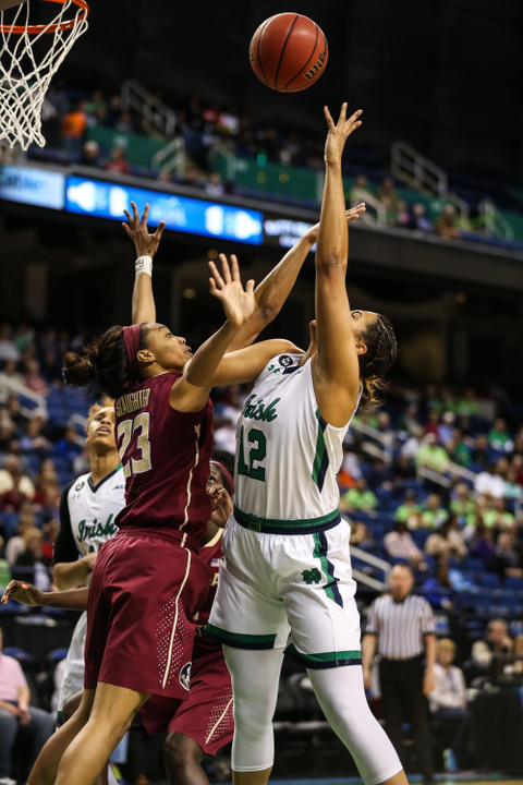 Sophomore forward Taya Reimer made the All-ACC Tournament Second Team after scoring 16 points and grabbing eight rebounds in Notre Dame's 71-58 win over #7/6 Florida State in Sunday's championship game in Greensboro, North Carolina.