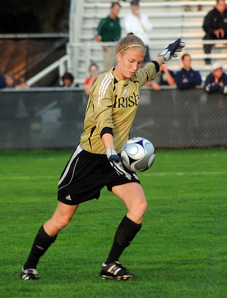 Senior goalkeeper Kelsey Lysander made four saves in Notre Dame's 2-0 loss to #3/2 Stanford on Sunday at the Santa Clara adidas Classic in Santa Clara, Calif.