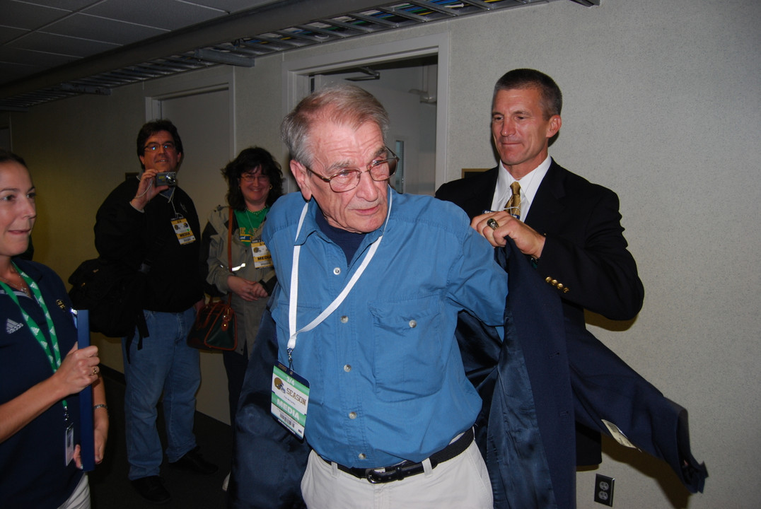 Tim McCarthy received an honorary monogram during the 2013 football season.