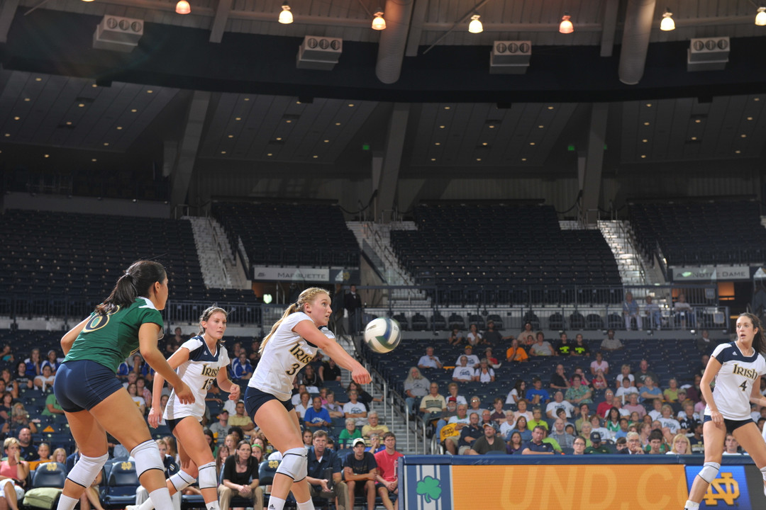 Sophomore Andrea McHugh posted nine kills with 10 digs Monday at Hawai'i.