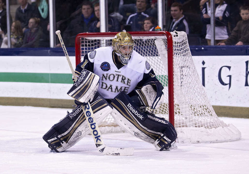 Senior goaltender Steven Summerhays made 22 saves for his second consecutive shutout of Western Michigan.  The Irish won Saturday's game, 3-0.