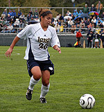 Junior Becca Mendoza doubled her career goal total by scoring twice in an eight-minute span of the 4-0 win over Providence.