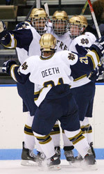 Kevin Deeth had two goals and two assists in wins over Boston College and Providence to be named CCHA rookie of the week.