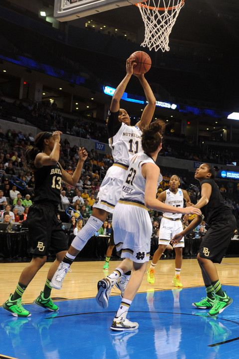 Paced in part by freshman forward Brianna Turner's team-leading ninth double-double of the season (12 points, 10 rebounds), Notre Dame pulled away down the stretch for a 77-68 win over Baylor in Sunday's NCAA Oklahoma City Regional final.