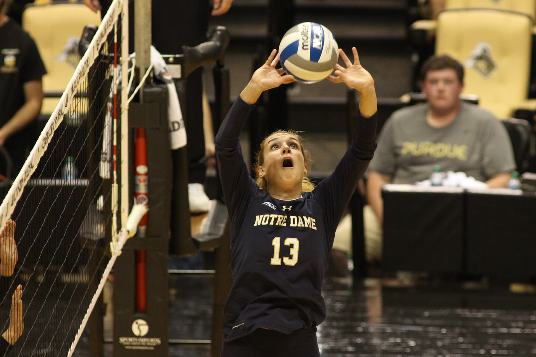 Junior Hanna Muzzonigro had a career-high 49 assists in a 3-1 Irish win over Syracuse Friday night.