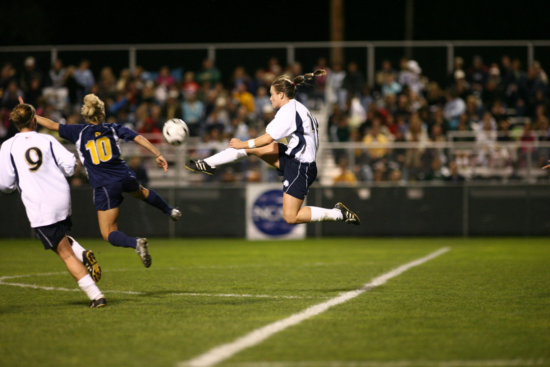 Junior midfielder Brittany Bock is one of five Notre Dame players who have been tabbed for 2007 preseason all-BIG EAST honors.
