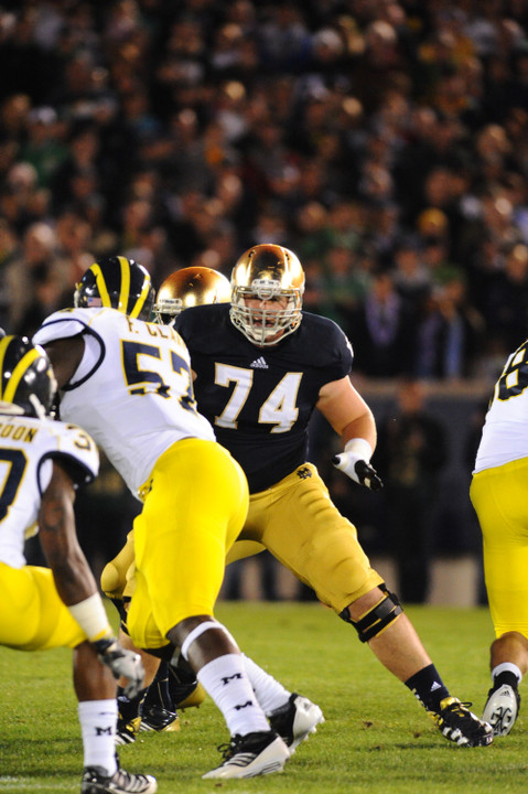 Notre Dame senior lineman Christian Lombard