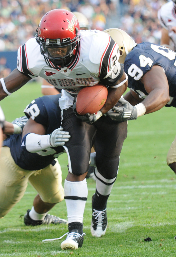 Irish Defeat Aztecs, 21-13, in Season Opener