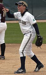 Katie Laing's first home run of the season pushed the Irish to a 2-0 lead in an eventual 3-2, extra-inning loss to CS Fullerton on Wednesday, March 15.