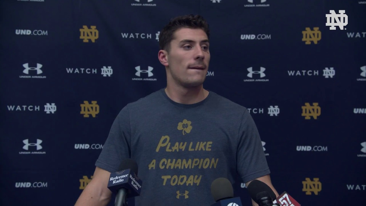 @NDFootball | Ian Book Post Practice Interview Navy Week (2018)