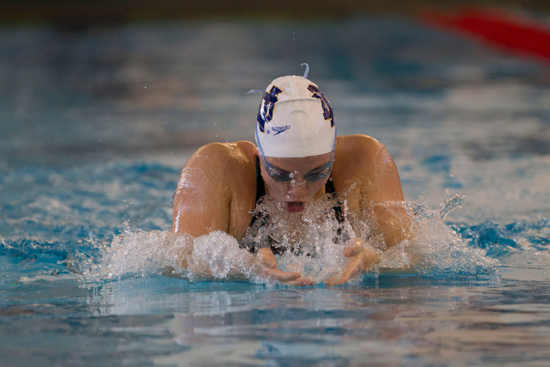 Sophomore Lauren Stauder won the 100 breast on Friday night.