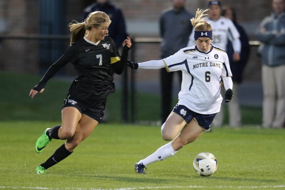 Irish senior Anna Maria Gilbertson scored her team-leading eighth goal of the season last Friday, her fourth game-winning goal of the year.