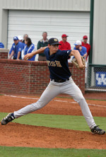 Kyle Weiland held the College of Charleston scoreless for seven-plus innings before the game-ending double in the bottom of the 16th (photo by Pete LaFleur).