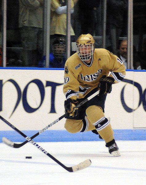 Freshman right wing Kyle Palmieri scored Notre Dame's lone goal in regulation in Thursday night's 1-1 tie at Michigan State.  The Irish took the shoot out, 2-1.