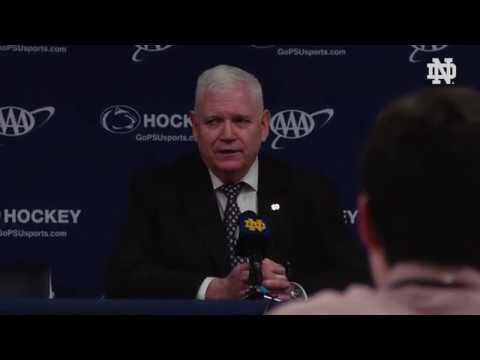 @NDHockey | Jeff Jackson Press Conference at Penn State, Game 2 (2018)