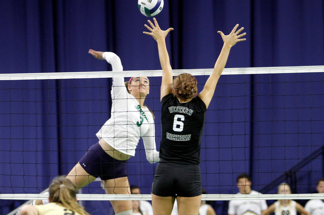 Freshman Sam Fry had six kills and hit .600 against Miami Friday night.
