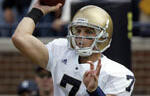 Freshman Jimmy Clausen was Notre Dame's starting quarterback for the second straight game