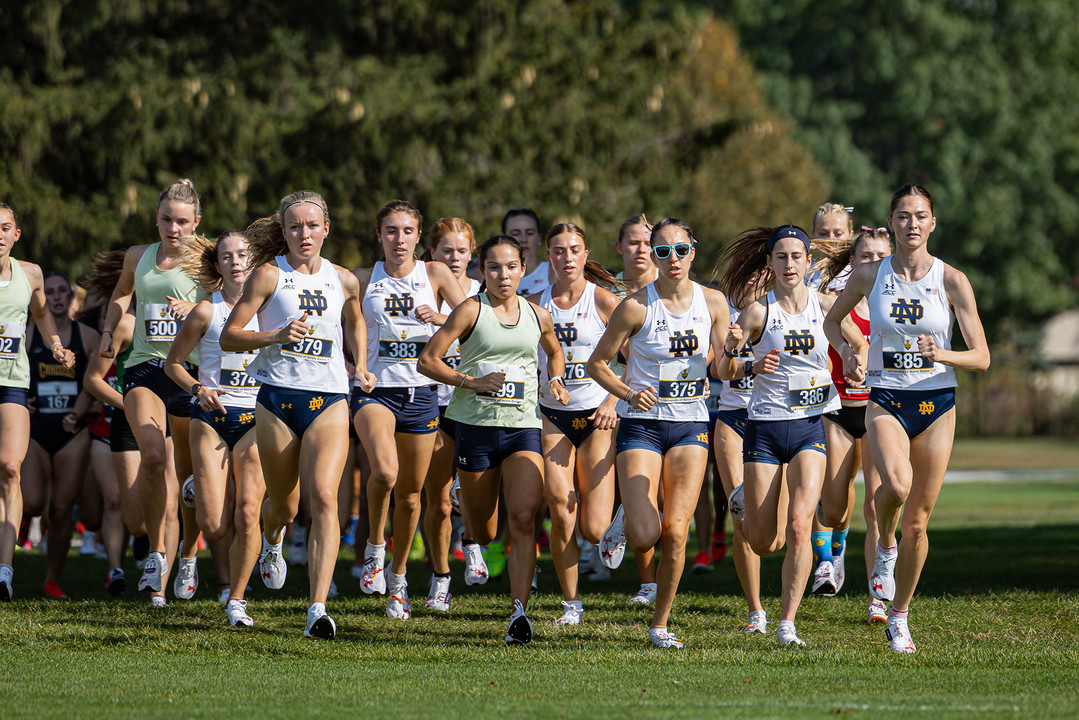 Women's cross country team competes at National Catholic Invitational.