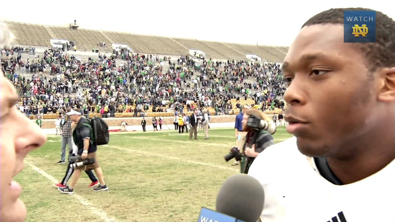 Romeo Okwara Blue-Gold On Field Interview