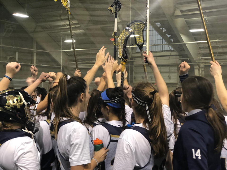 ND WLAX Practice huddle