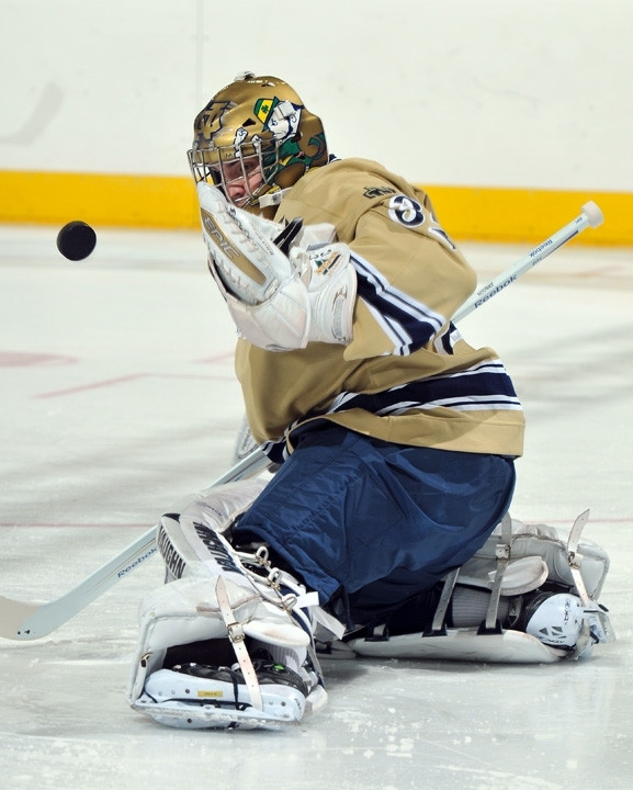 Freshman goaltender Mike Johnson stopped 71-of-73 Lake Superior State shots on the weekend and was named the CCHA goaltender of the week for Jan. 25.