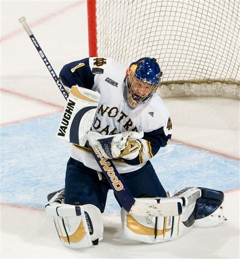 Jordan Pearce made 26 saves as he blanked the Mercyhurst Lakers, 4-0, in the third-place game at the Lefty McFadden Invitational.