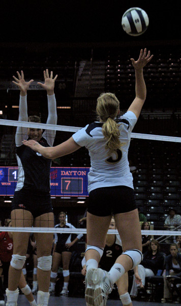 Freshman Andrea McHugh had a match-high 16 kills Friday during a 3-0 win over West Virginia.