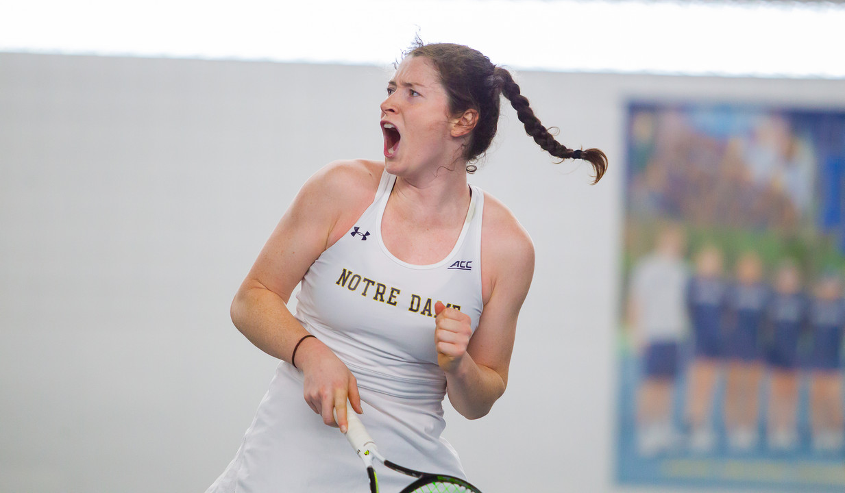 Bess Waldram during the ACC match between University of Notre Dame vs. University of Louisville at Eck Center on March 8, 2019 in South Bend, Indiana.