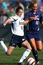 Freshman Kerri Hanks scored twice - pushing her season goal total to 22 - and added an assist in the 6-0 BIG EAST quarterfinal vs. Georgetown (all photos by Matt Cashore, unless otherwise indicated).