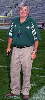 Dan Brazo serves as manager of athletic facilities at Notre Dame.  He and his veteran crew of eight are responsible for maintaining the turf and the grandstands at one of college football's greatest shrines - Notre Dame Stadium.