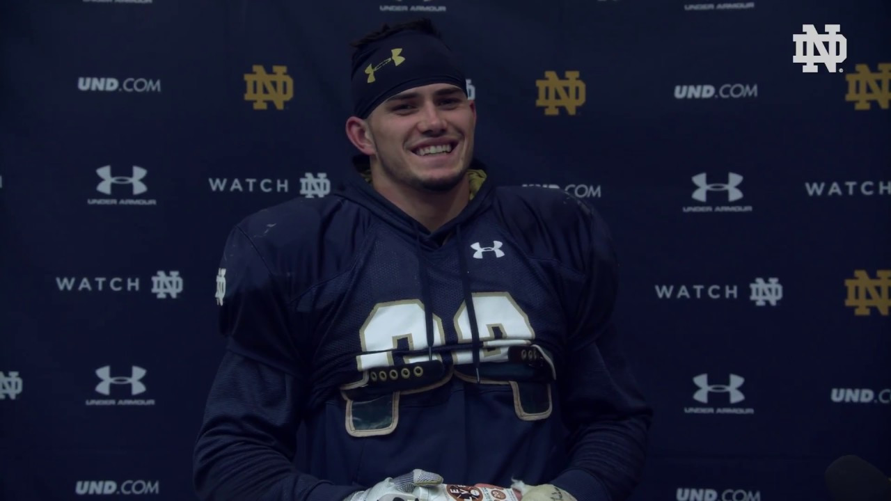 @NDFootball | Drue Tranquill Post Practice Interview Navy Week (2018)