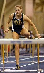 Senior Stacey Cowan placed second in the high jump on Friday evening at the Meyo Invitational.