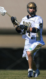 Senior midfielder Michael Podgajny notched a hat trick on Senior Day for the Irish.