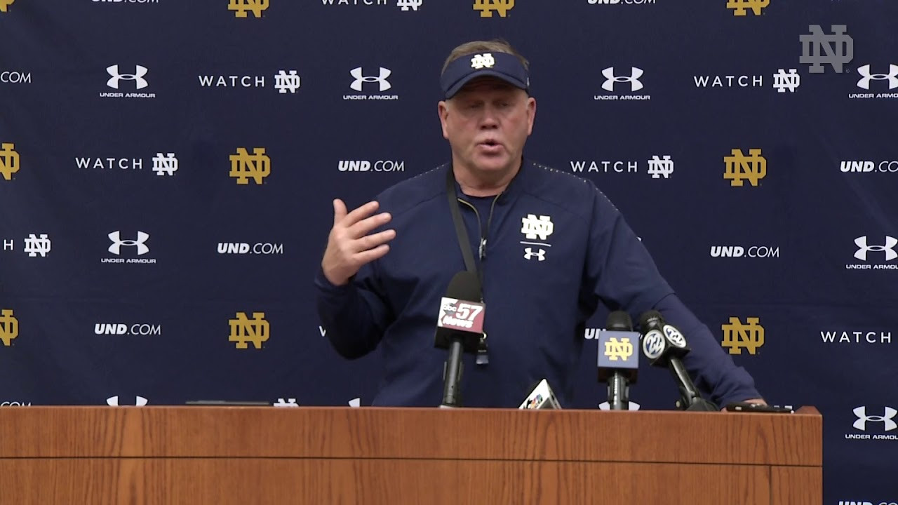 @NDFootball | Brian Kelly Post-Practice Press Conference (2018)