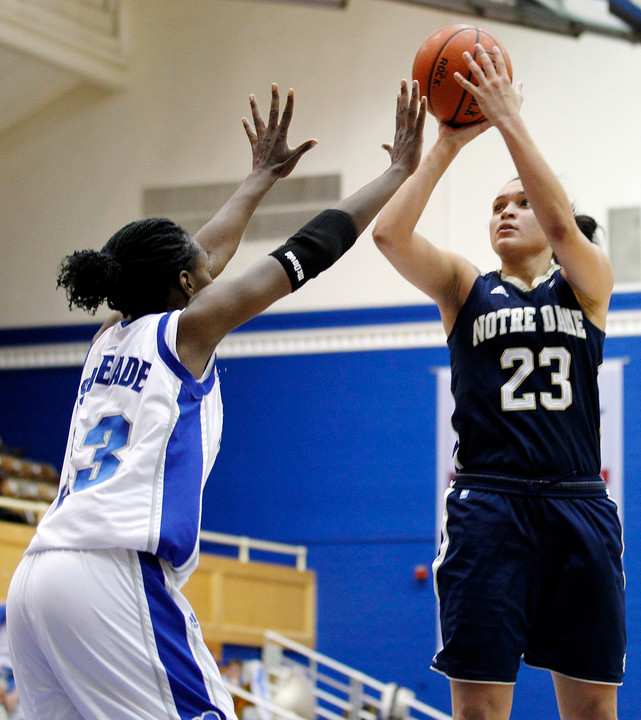 Sophomore guard Kayla McBride collected her first career double-double with 10 points and 12 rebounds in Saturday's win over then-No. 2 Connecticut.