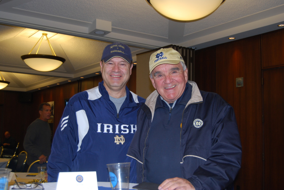 Monogram Club board members Dick Nussbaum '74, '77 (left) and Marty Allen '58 (right)