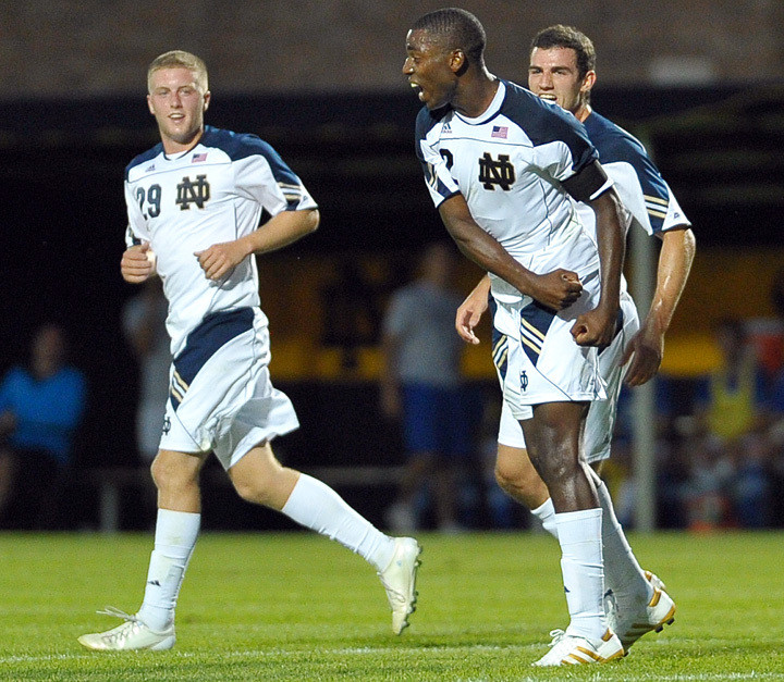 Senior defender Aaron Maund celebrates his equalizer in the 84th minute.