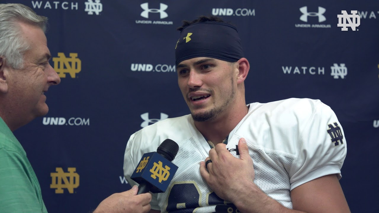 @NDFootball | Drue Tranquill Post Practice Interview Stanford Week (2018)