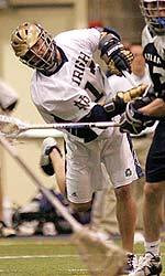 Matt Karweck netted five goals in last season's GWLL opener against Butler.  The Irish defeated the Bulldogs 22-6 in the Loftus Center.