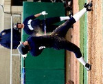 Craig Cooper - shown stroking a triple earlier this season during Turn-Back-The-Clock Night - has been tabbed for national hitter-of-the-week honors after batting 13-for-22 with 13 RBI during the final week of the regular season.