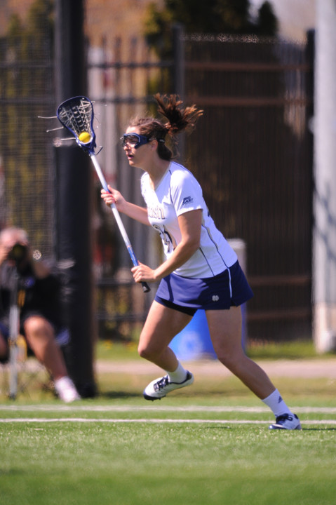 McKenzie Brown tallied a pair of second-half goals for the Irish against Syracuse Friday night.