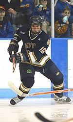Senior left wing Matt Amado scored twice in Notre Dame's 4-2 win over Bowling Green.